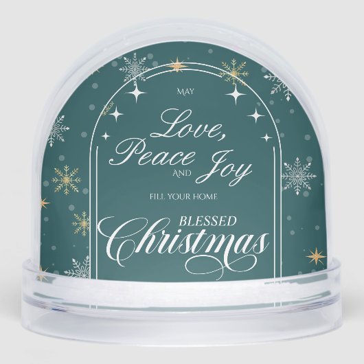 Modern Green Snowflake Christmas Photo (正面)