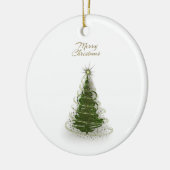 Modern Green Spiral Christmas Tree ,round ornament セラミックオーナメント (左)