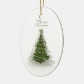 Modern Green Spiral Christmas Tree ,round ornament セラミックオーナメント (左)