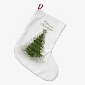 Modern Green Spiral Christmas tree stockings ラージクリスマスストッキング (正面 (吊り時))