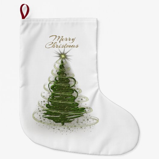 Modern Green Spiral Christmas tree stockings ラージクリスマスストッキング (正面)