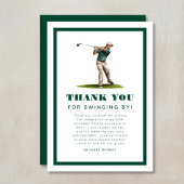 Modern Green Sports Golf Birthday  サンキューカード