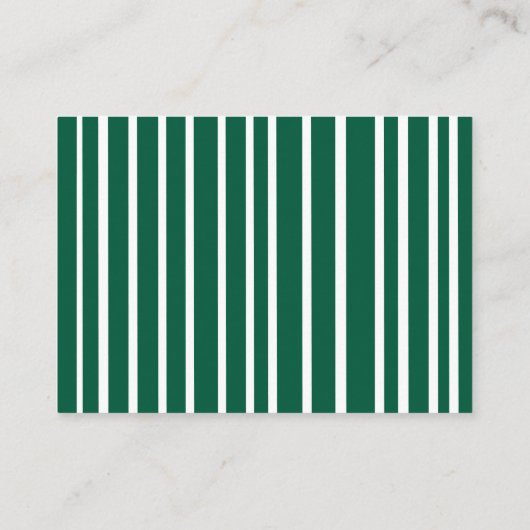 Modern Green Striped College Fund QR Code エンクロージャーカード (裏面)