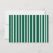 Modern Green Striped Graduation Party QR Code 出欠カード (裏面)