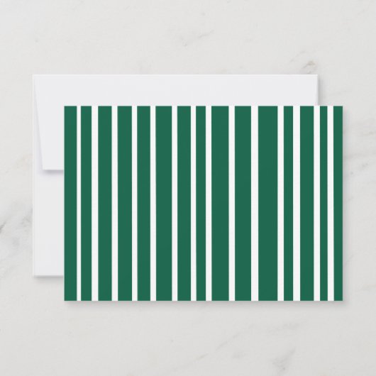 Modern Green Striped Graduation Party QR Code 出欠カード (裏面)