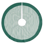 Modern Green Stripes Christmas ブラッシュドポリエステルツリースカート (正面)