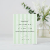 Modern Green Stripes Elegant Budget Wedding Invite (スタンド正面)