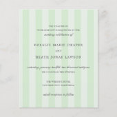 Modern Green Stripes Elegant Budget Wedding Invite チラシ (正面)