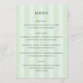 Modern Green Stripes Elegant Wedding メニュー (正面)