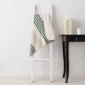 Modern Green Ticking Stripe Linen Texture シェルパブランケット (インサイチュ)