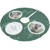 Modern Green Tree Family Photo Holiday  ブラッシュドポリエステルツリースカート (アングル)