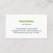 Modern Green Tree Growth Logo Business Card 名刺 (裏面)