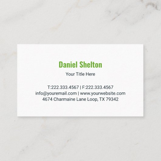 Modern Green Tree Growth Logo Business Card 名刺 (裏面)