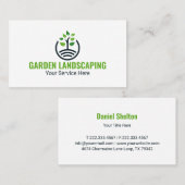 Modern Green Tree Growth Logo Business Card 名刺 (正面/裏面)
