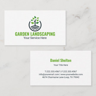 Modern Green Tree Growth Logo Business Card 名刺