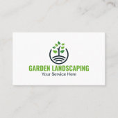 Modern Green Tree Growth Logo Business Card 名刺 (正面)