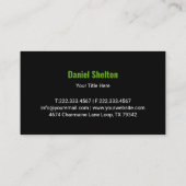 Modern Green Tree Growth Logo Business Card 名刺 (裏面)