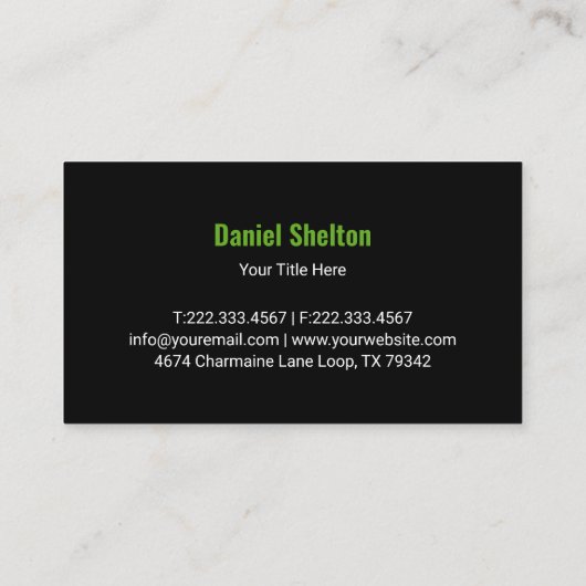 Modern Green Tree Growth Logo Business Card 名刺 (裏面)