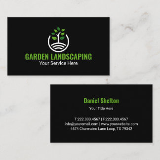 Modern Green Tree Growth Logo Business Card 名刺