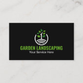 Modern Green Tree Growth Logo Business Card 名刺 (正面)