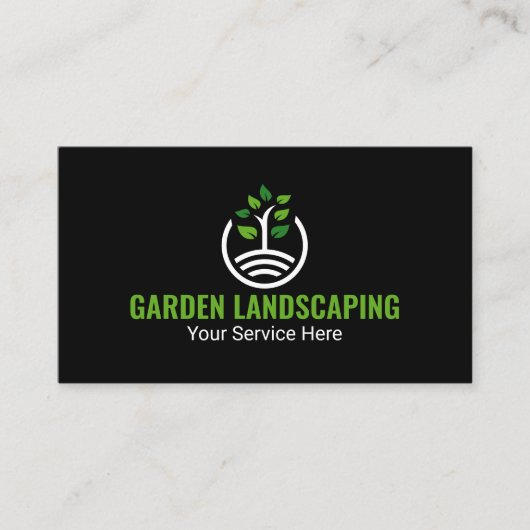 Modern Green Tree Growth Logo Business Card 名刺 (正面)