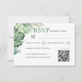 Modern Green Tropical RSVP Wedding  (正面)