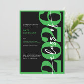 Modern Green Typography Graduation Announcement 招待状 (スタンド正面)