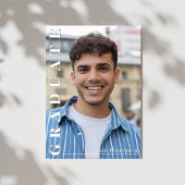 Modern Green Vertical Name Graduation Photo Card 招待状