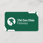 Modern Green Vet Clinic Business Card for Pet Car 名刺 (正面)