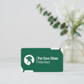 Modern Green Vet Clinic Business Card for Pet Car 名刺 (スタンド正面)