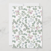 Modern Green Watercolor Eucalyptus Wedding 招待状 (裏面)