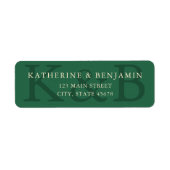 Modern Green Wedding Return Address ラベル (正面)