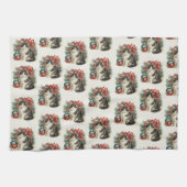 Modern Green Whimsical Christmas Kitchen Towel キッチンタオル (横)