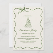 Modern Green Whimsical Christmas Party  招待状 (正面)