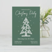 Modern Green & White Christmas Party Invitation シーズンカード (スタンド正面)