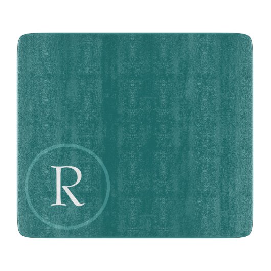 modern Green &White Monogram Cutting Board カッティングボード (正面)