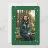 Modern Green & White Sparkle Graduation 案内状 (裏面)