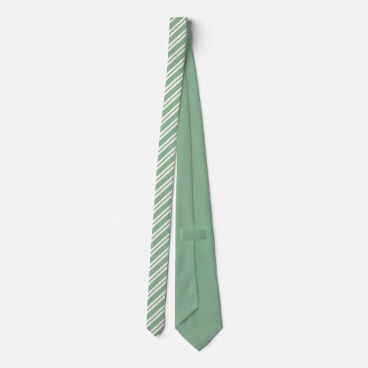 Modern green &white stripes  ネクタイ (裏面)