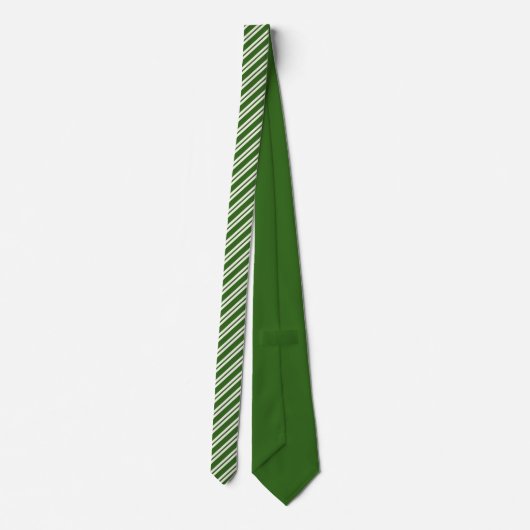 Modern green &white stripes groomsman wedding  ネクタイ (裏面)
