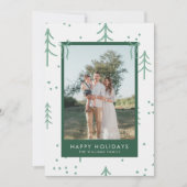 Modern Green Winter Tree Photo Holiday Card シーズンカード (正面)