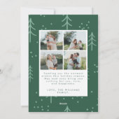 Modern Green Winter Tree Photo Holiday Card シーズンカード (裏面)