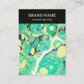 Modern Green Yellow Marble Jewelry Display Card 名刺 (正面)