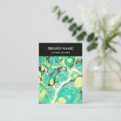 Modern Green Yellow Marble Jewelry Display Card 名刺 (スタンド正面)