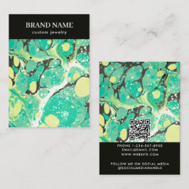 Modern Green Yellow Marble Jewelry Display Card 名刺