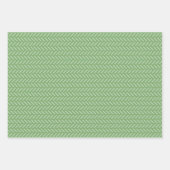 Modern Green, Yellow, Orange Stripes and Polka Dot ラッピングペーパーシート (正面2)