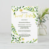 Modern green yellow outdoors floral Sweet Sixteen 招待状 (スタンド正面)