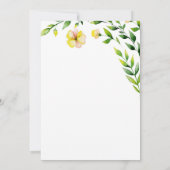 Modern green yellow outdoors floral Sweet Sixteen 招待状 (裏面)