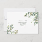 Modern Greenery Eucalyptus Wedding RSVP Card (裏面)