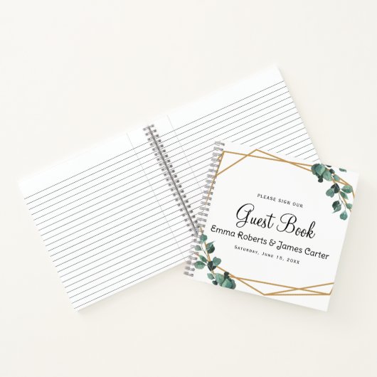 Modern Greenery Minimalist Guest Book ノートブック (内部)