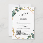 Modern Greenery RSVP Card Invitation (正面)